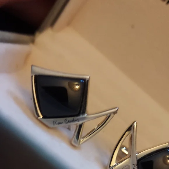 Pierre Cardin Black and Gold Geometric Cuff Links